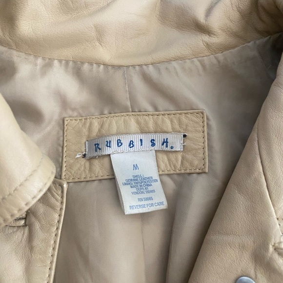 Vintage 90s Camel Leather Jacket M - Picture 5 of 13